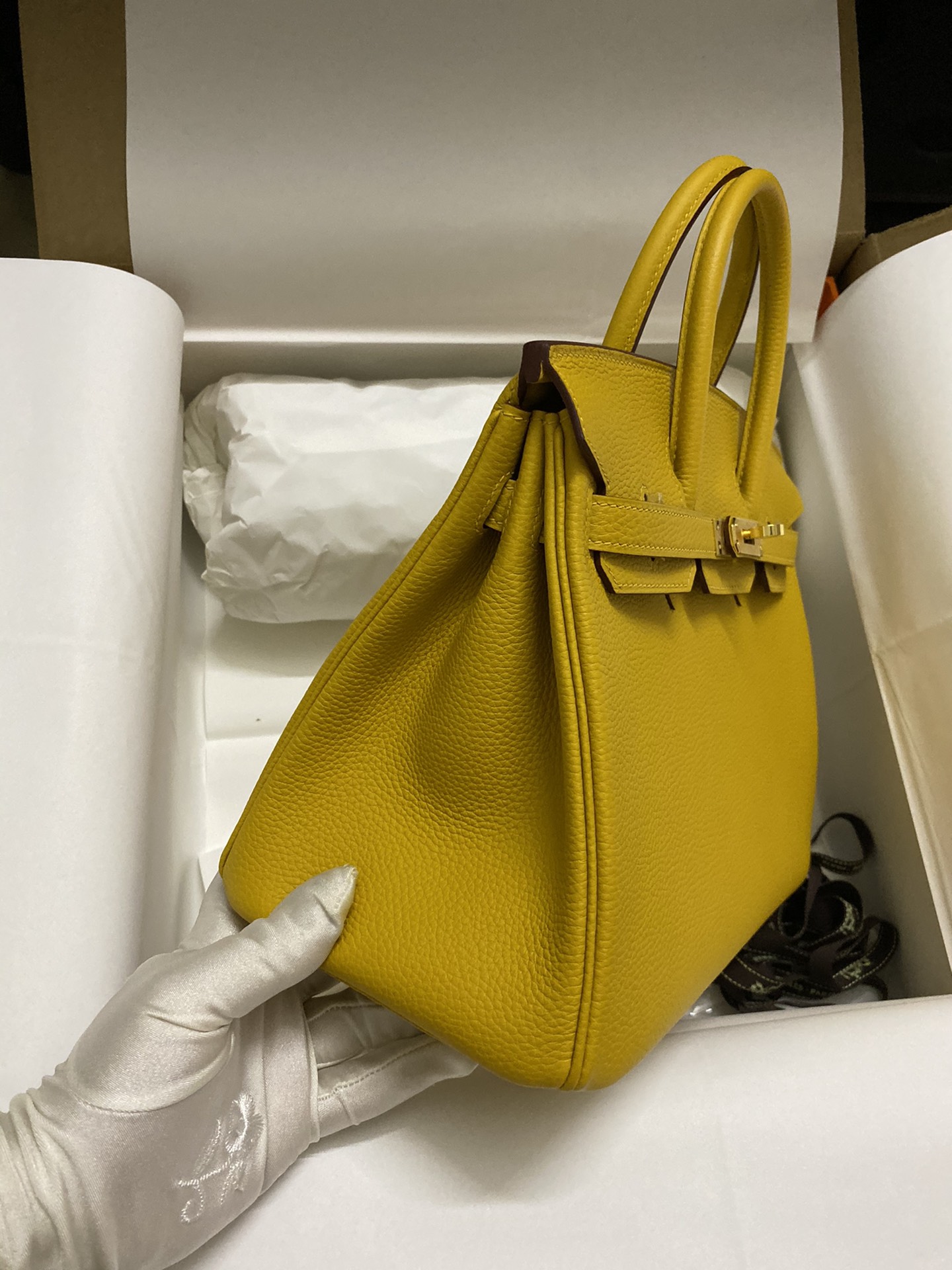 Hermes Birkin 25CM Togo Leather Handbag Yellow